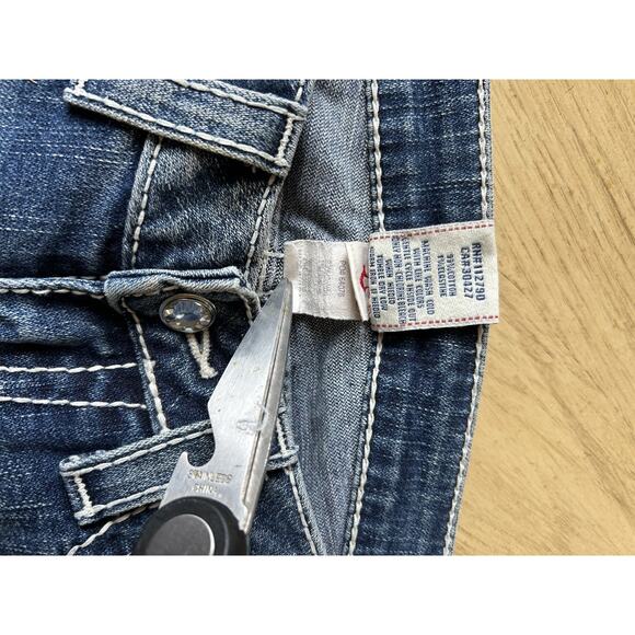 True Religion Distressed Jeans Sz 26 Bling Pockets Cowgirl Western Rodeo Y2K - Picture 5 of 14